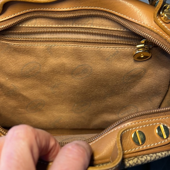 Vintage Borbonese Redwall handbag leather with dust bag - Picture 8 of 9